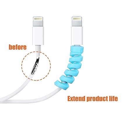 Cable Protector Pack of 25 โ Flexible Spiral Wire Guard for Charger & USB Cables
