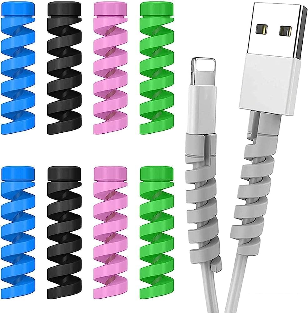 Cable Protector Pack of 25 โ Flexible Spiral Wire Guard for Charger & USB Cables