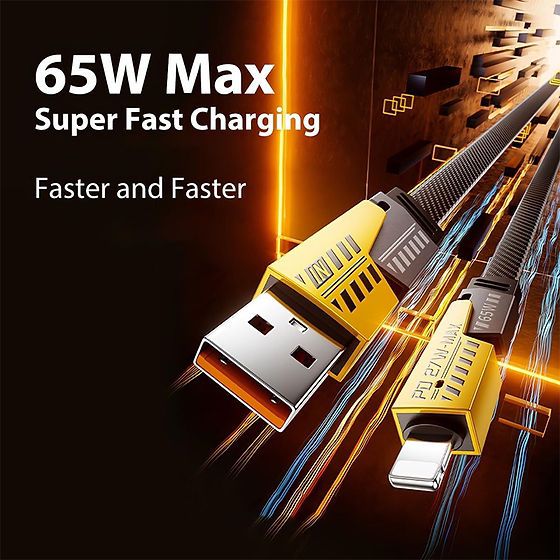 4-in-1 Metal Charging Cable – Transformer Edition | 65W Fast Charge | Type-C, iPhone, Micro USB
