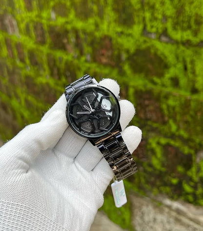 Spinning Car Wheel Watch