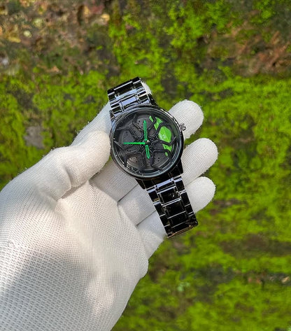 Spinning Car Wheel Watch