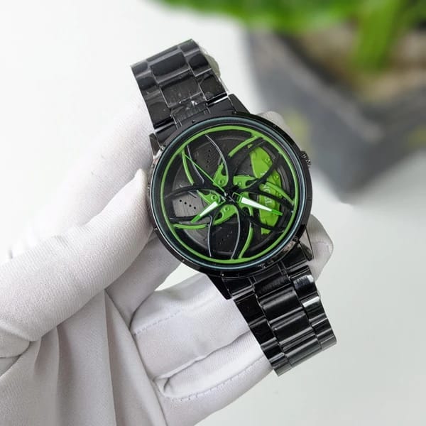 Spinning Car Wheel Watch