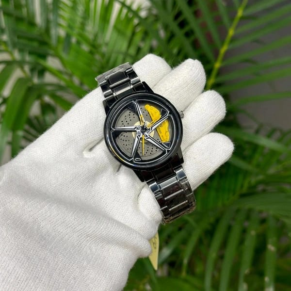 Spinning Car Wheel Watch